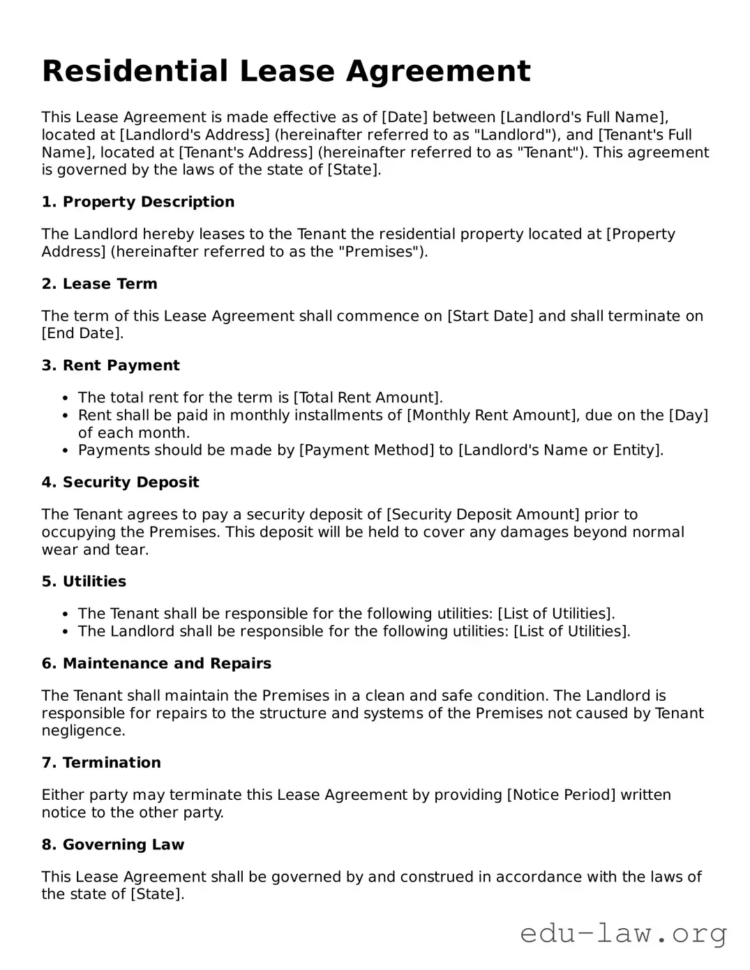 Lease Agreement Template