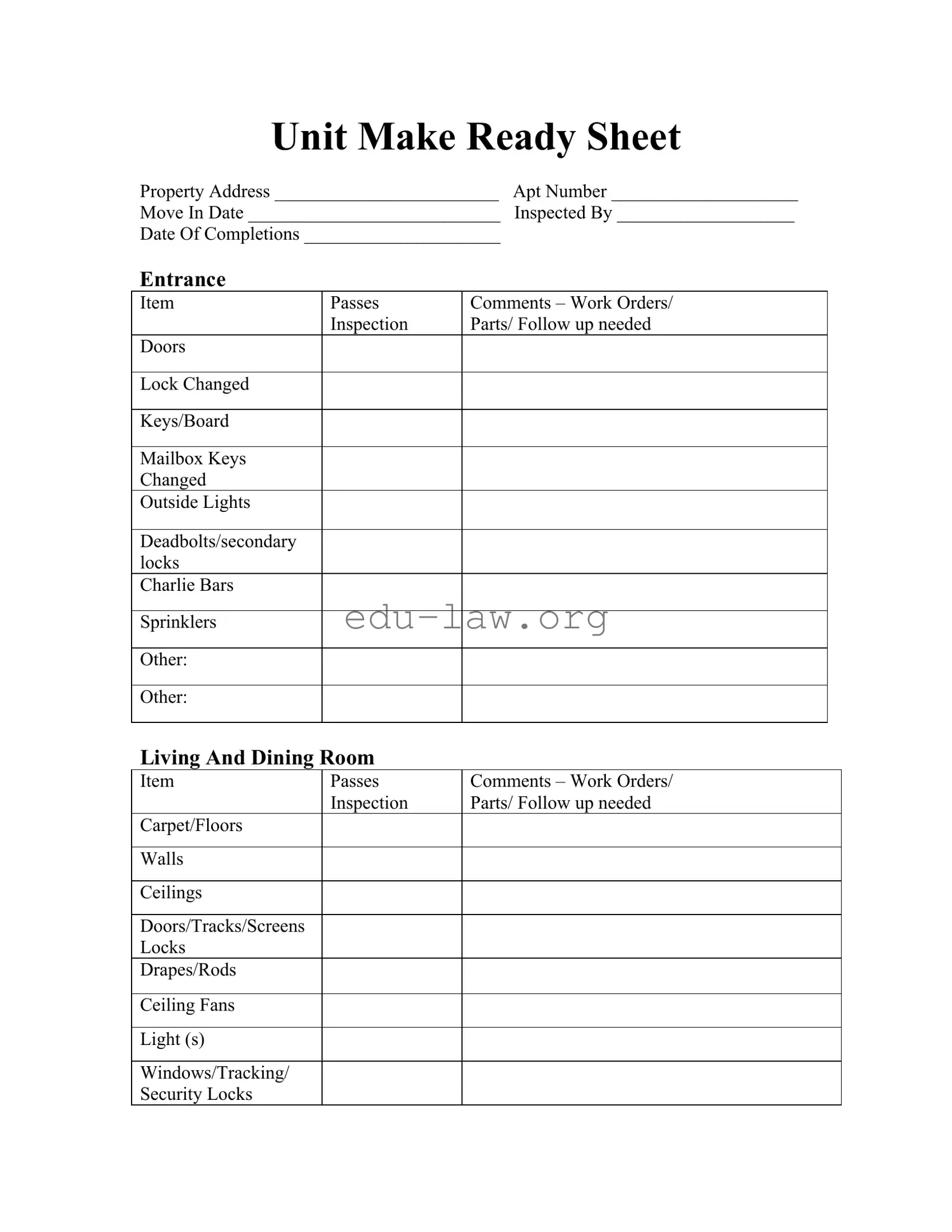Fill in Your Make Ready Checklist Template