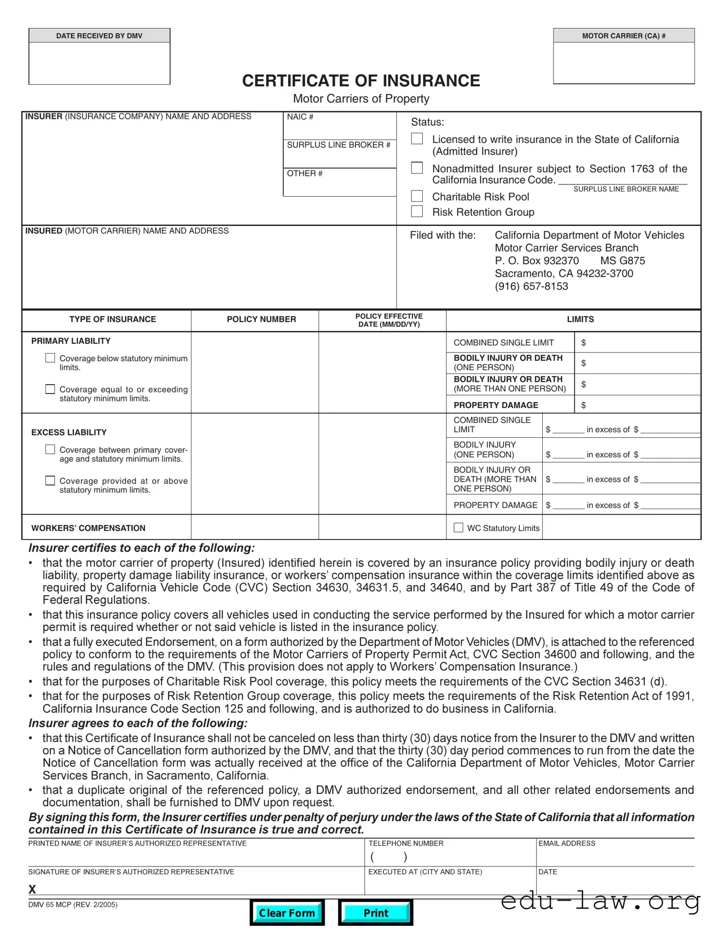 Fill in Your Dmv 65 Mcp Template