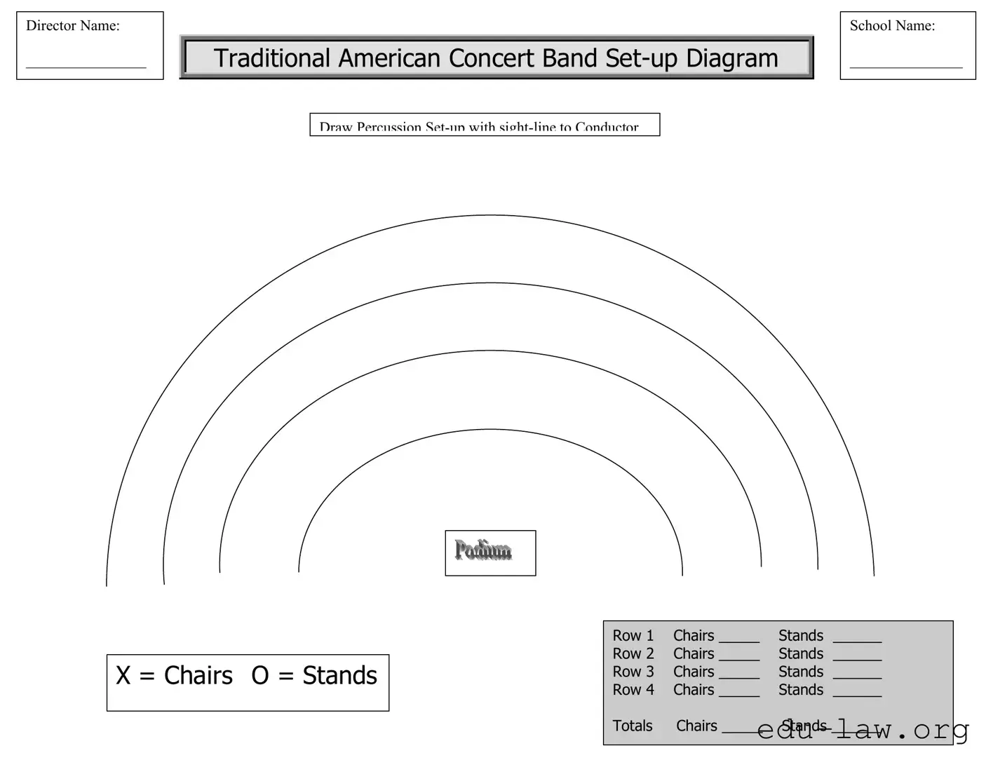 Fill in Your Band Seating Chart Template