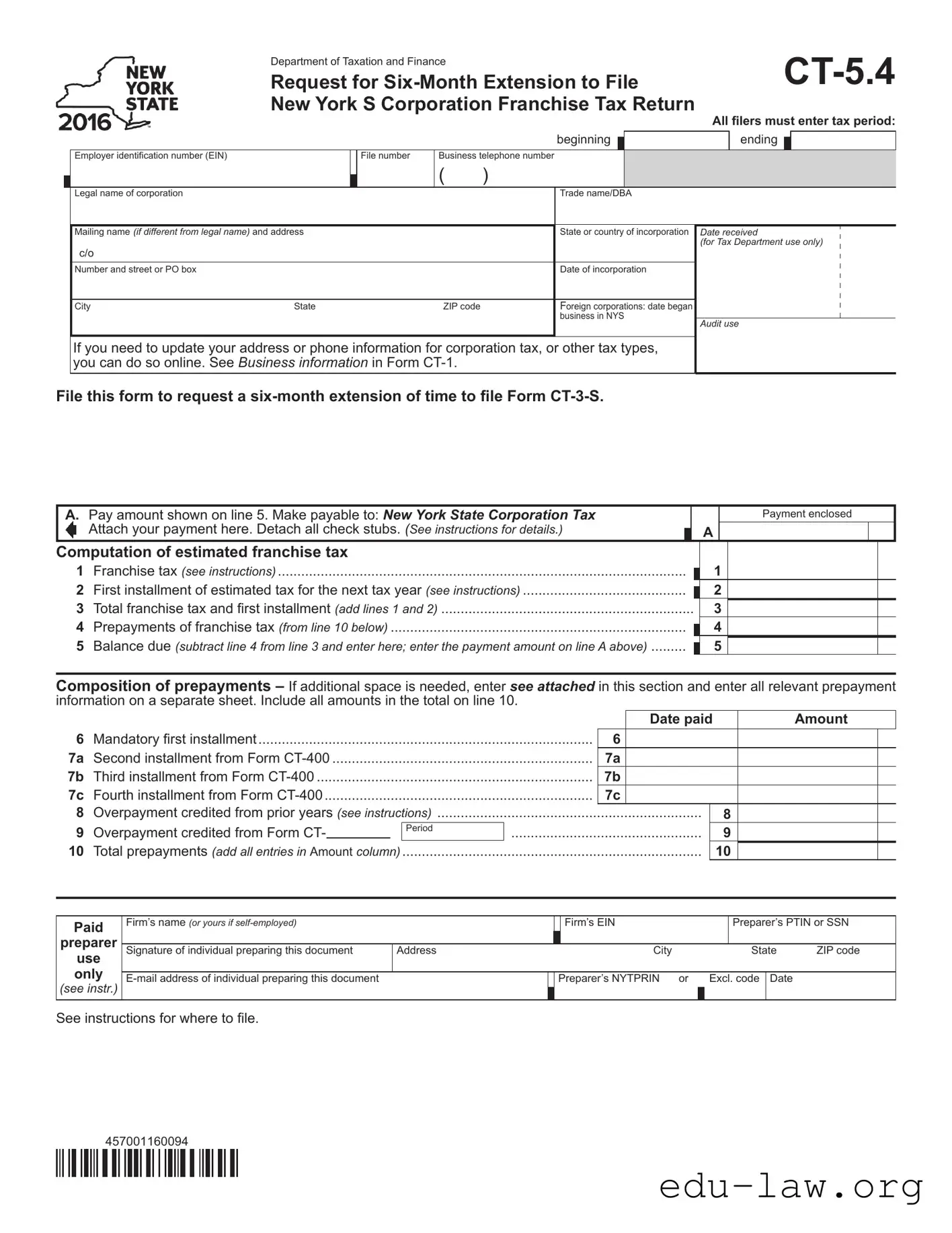 Fill in Your Ct 5 4 Template