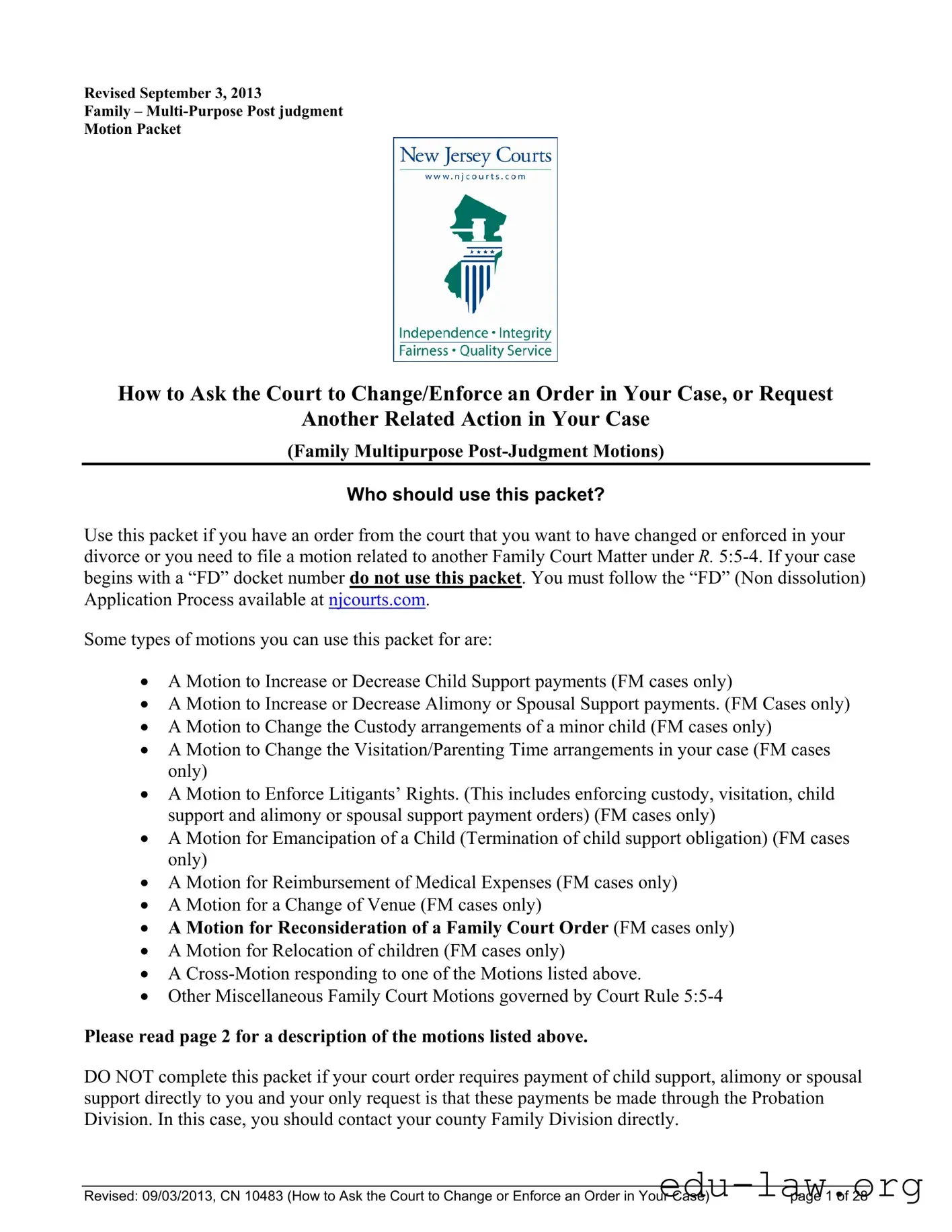 Fill in Your Fm Motion Nj Family Court Template