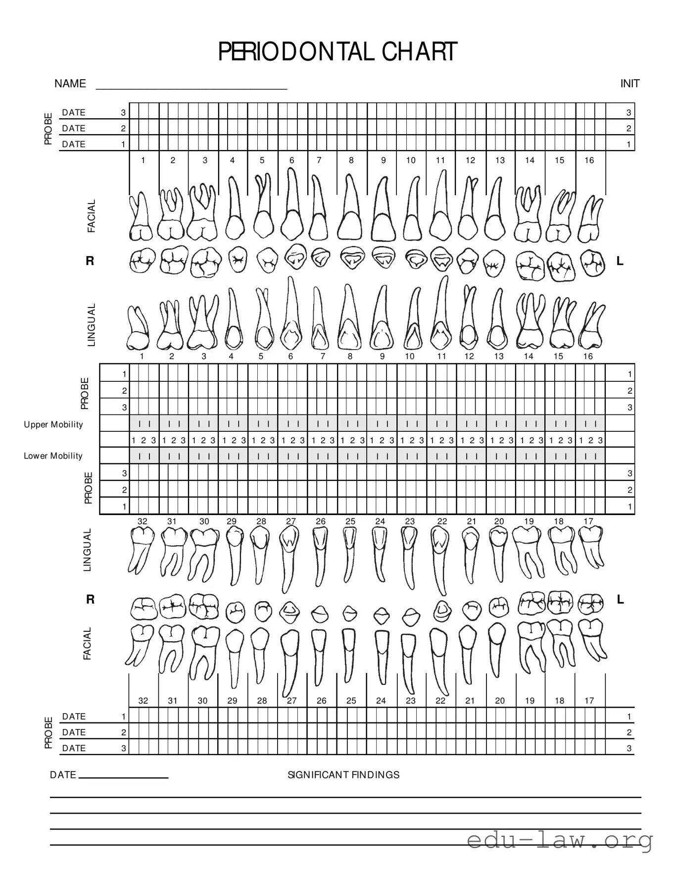 Fill in Your Perio Chart Template