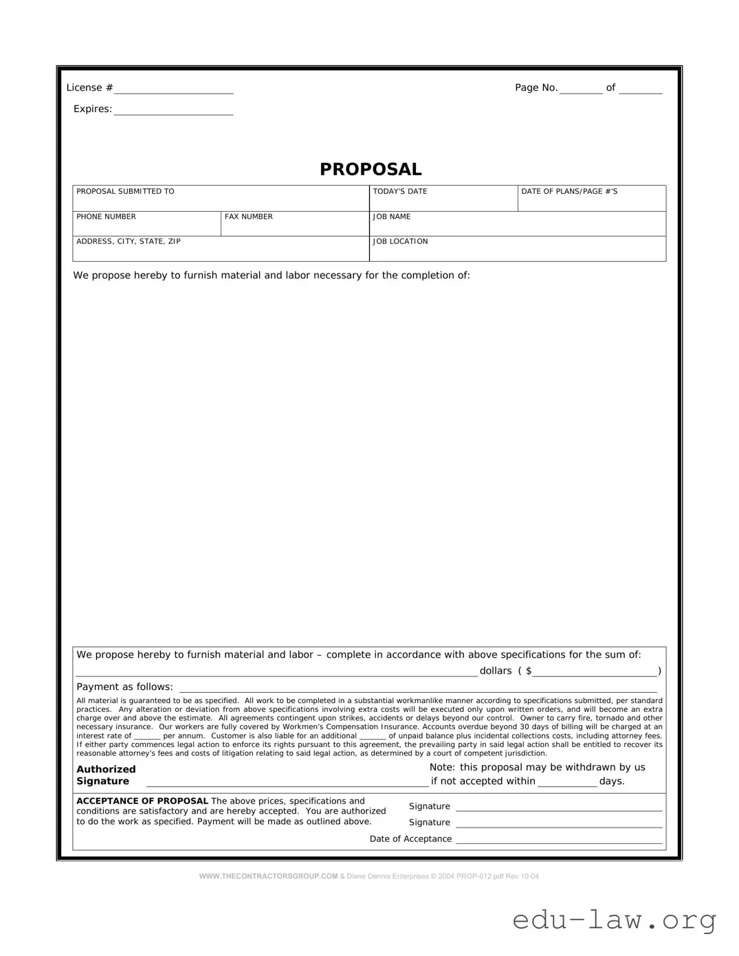 Fill in Your Construction proposal form Template