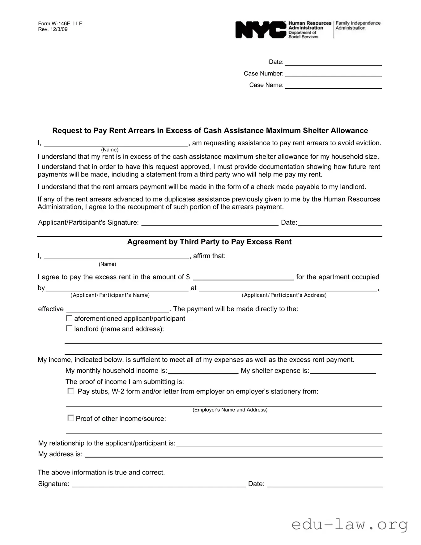 Fill in Your W 146E Template