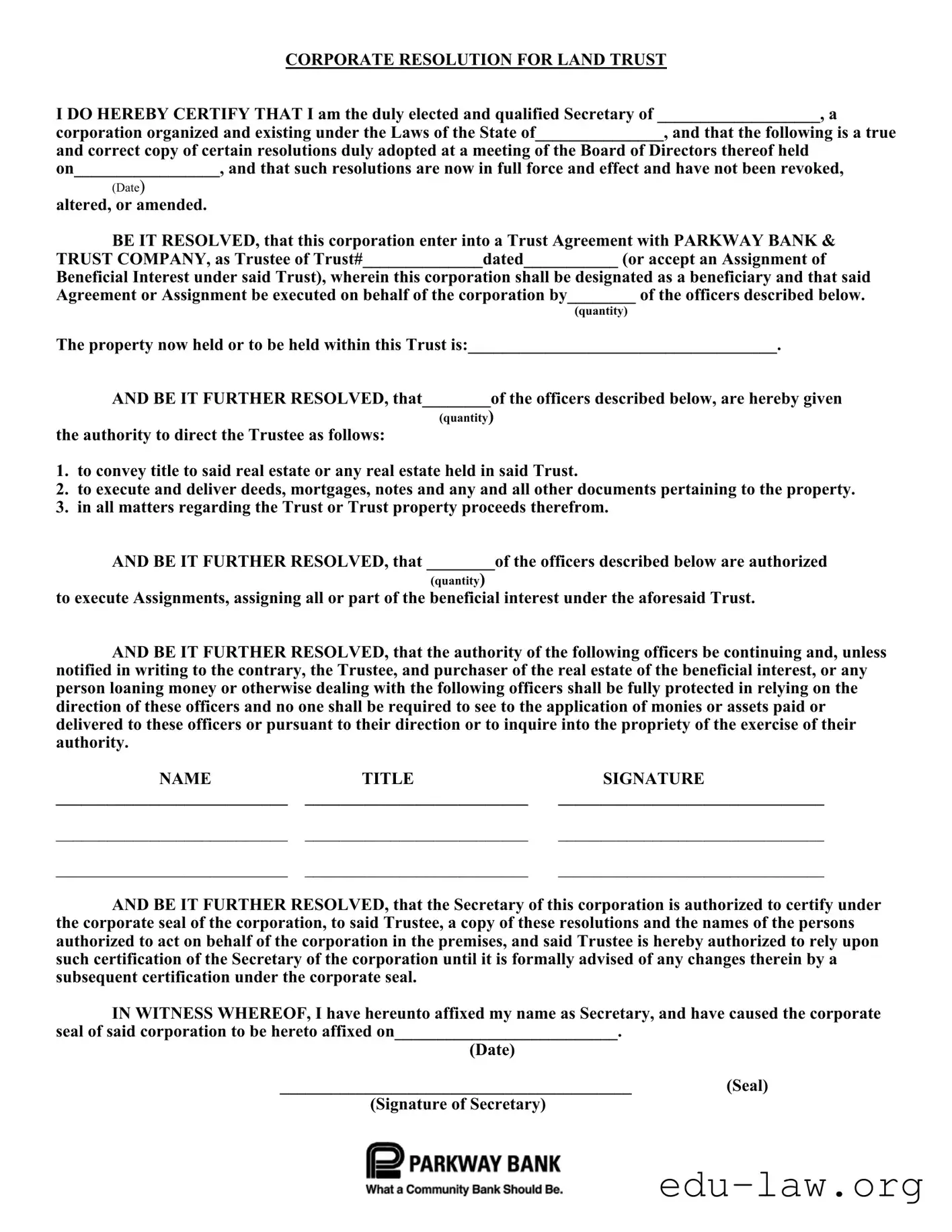 Fill in Your Corporate Resolution Template