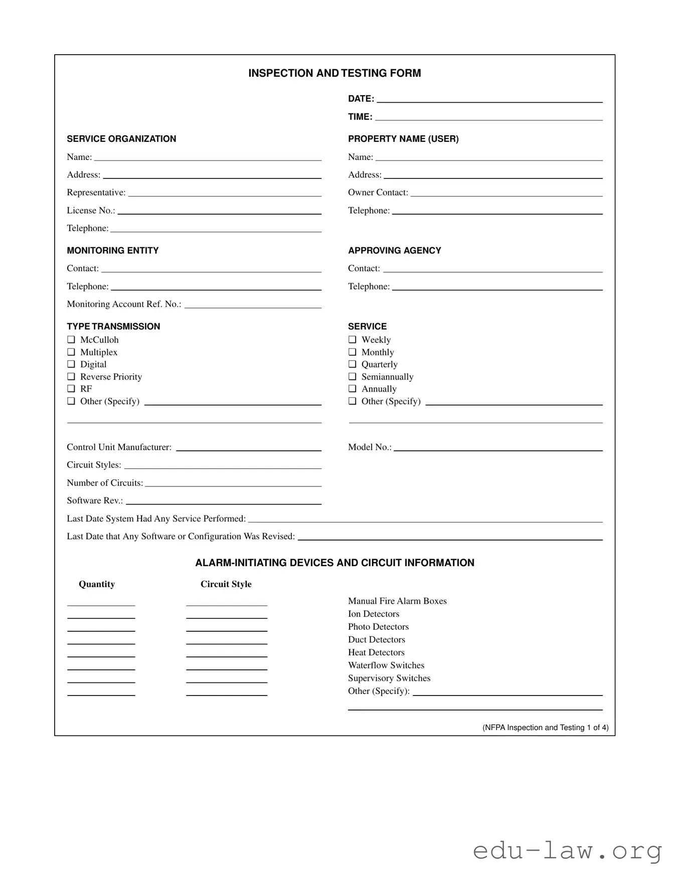 Fill in Your Nfpa Testing Template