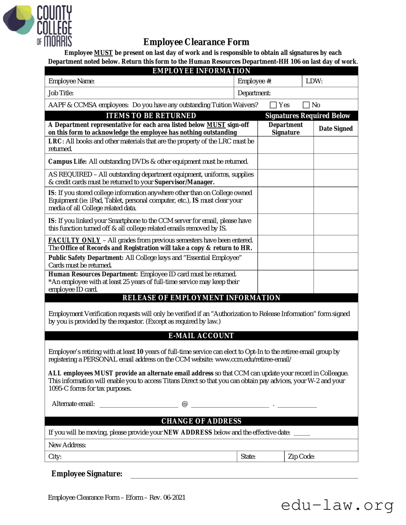 Fill in Your Employee Clearance Template