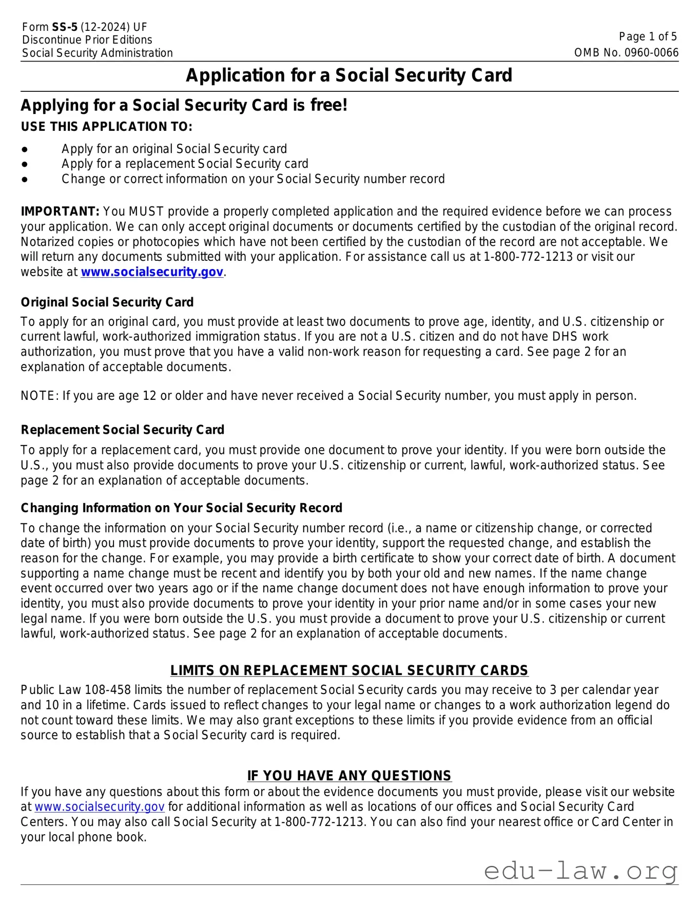 Fill in Your SSA SS-5 Template