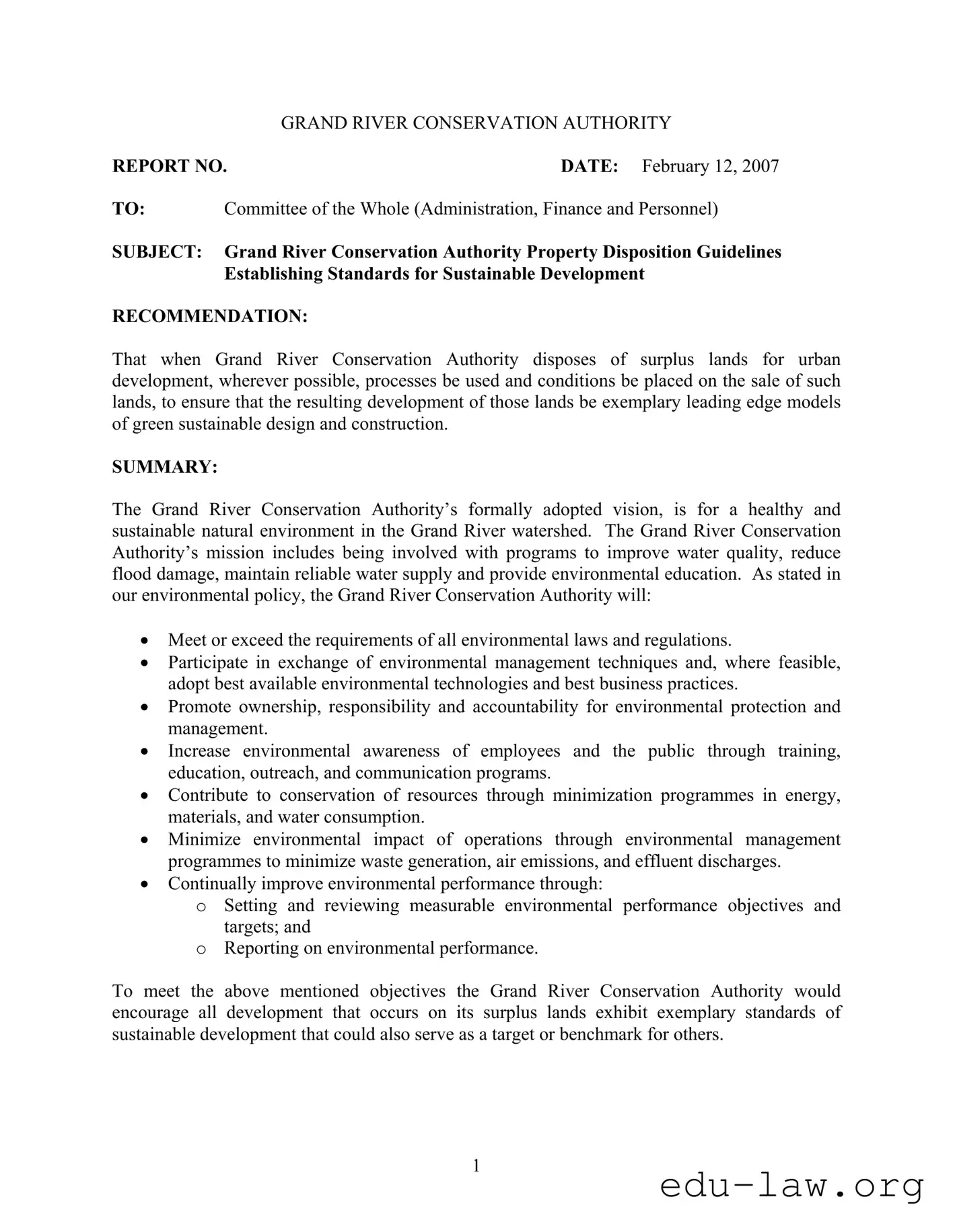 Fill in Your Conservation Authority Report Template