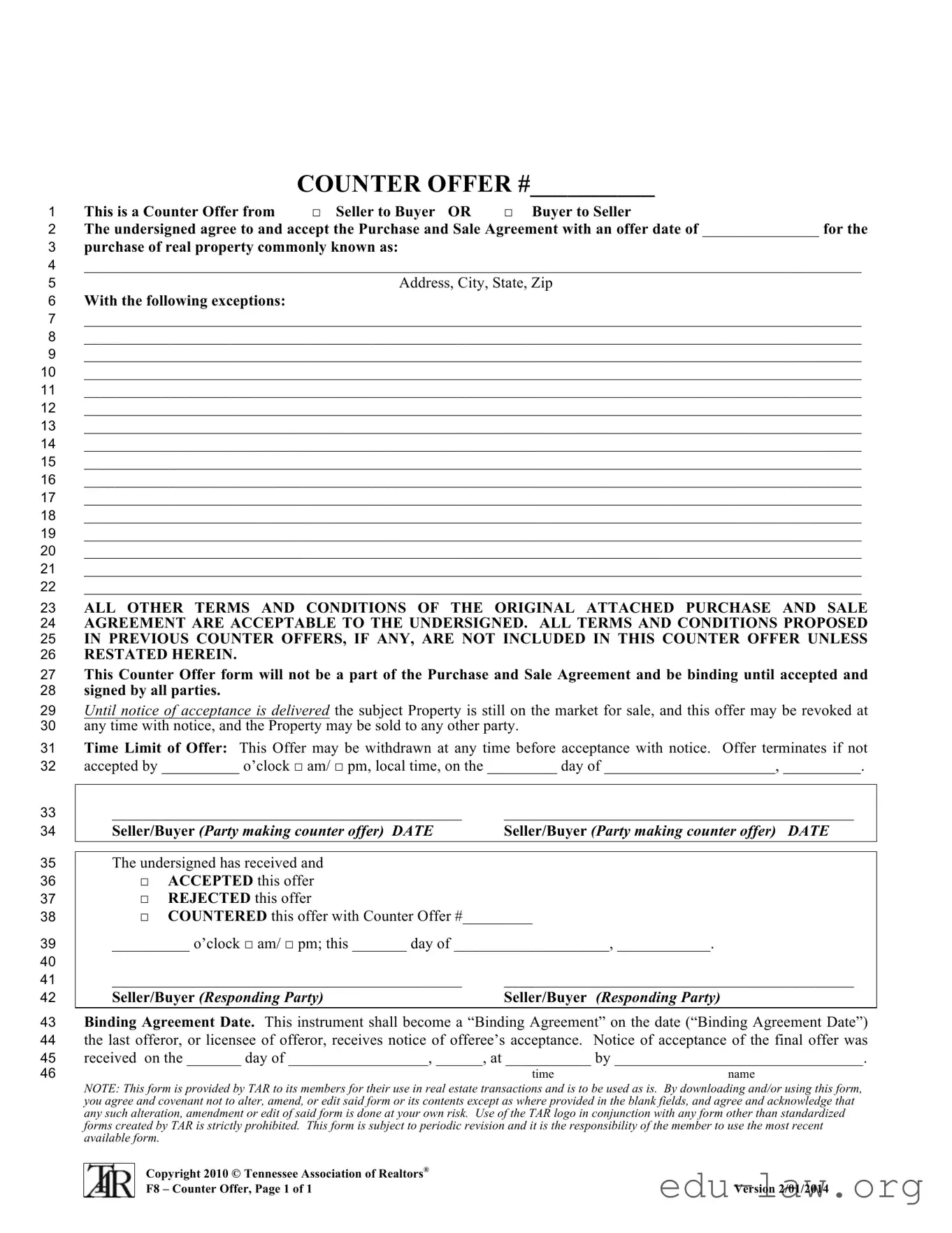 Fill in Your Tn Counter Offer Template