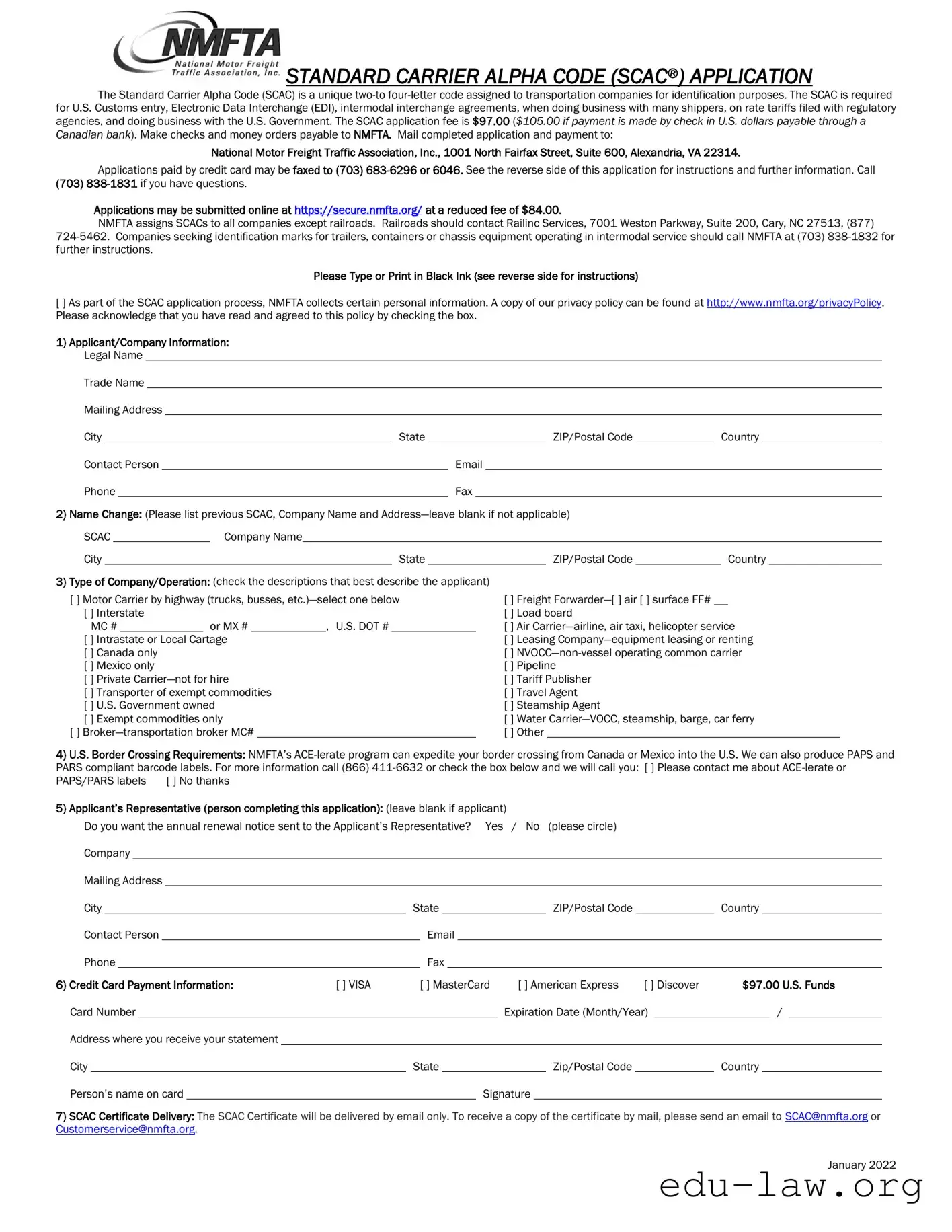 Fill in Your Carrier Alpha Code Scac Template
