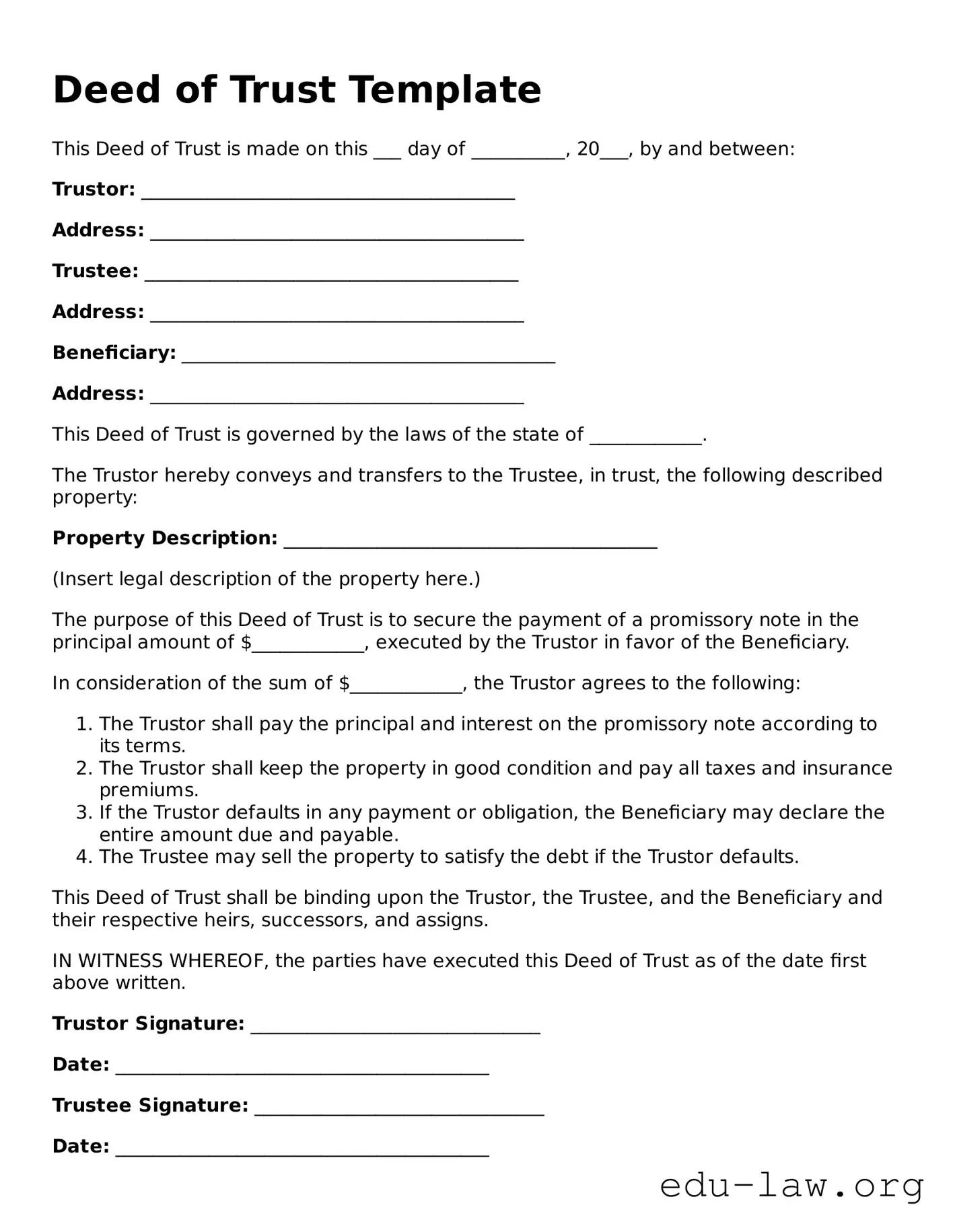 Deed of Trust Template