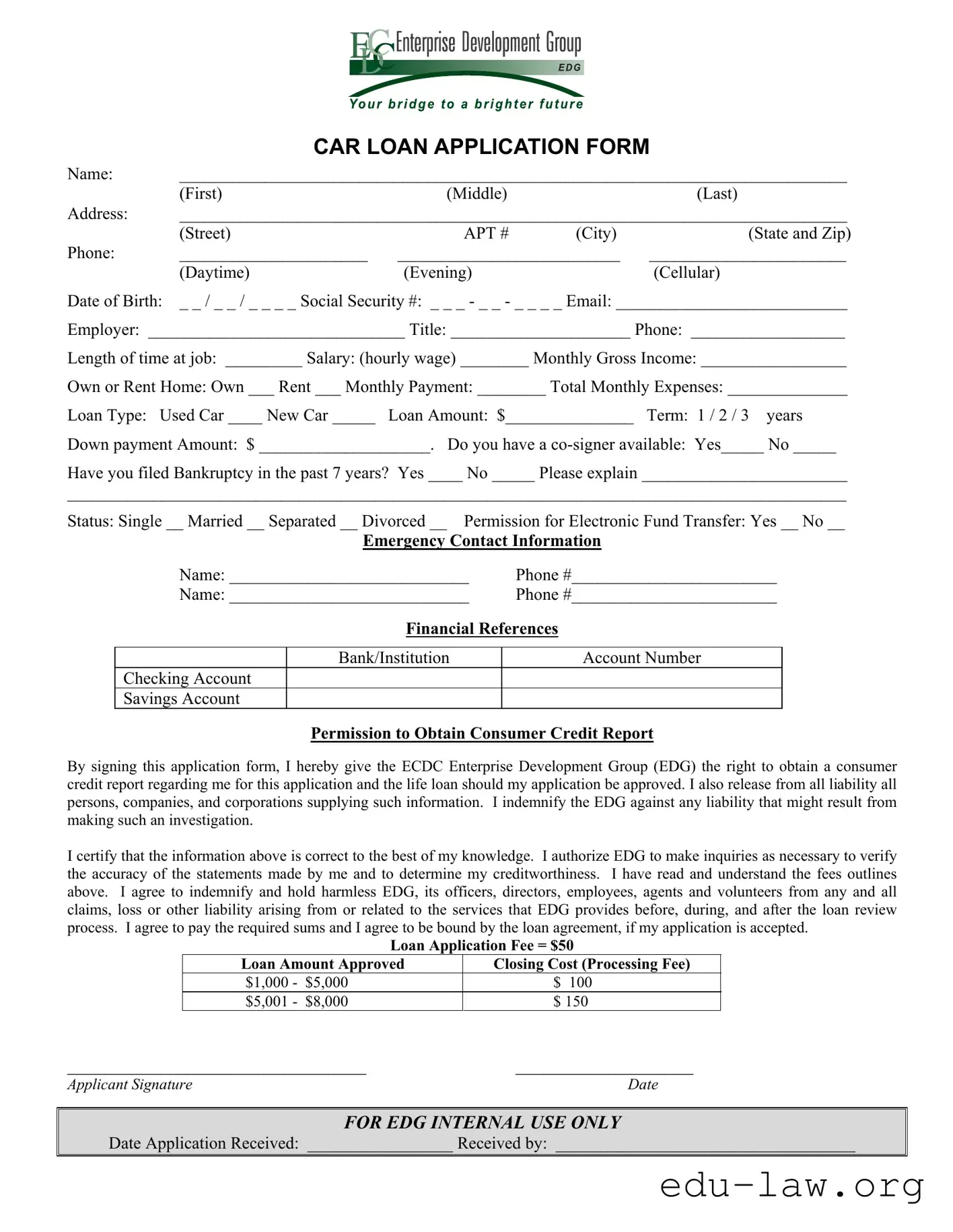 Fill in Your Car Loan Application Template