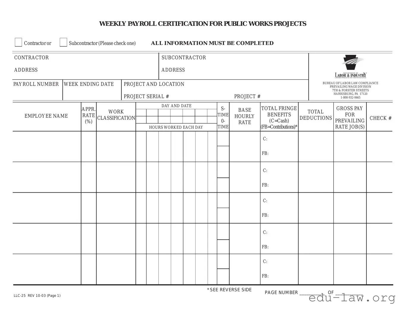 Fill in Your Pa Payroll Template