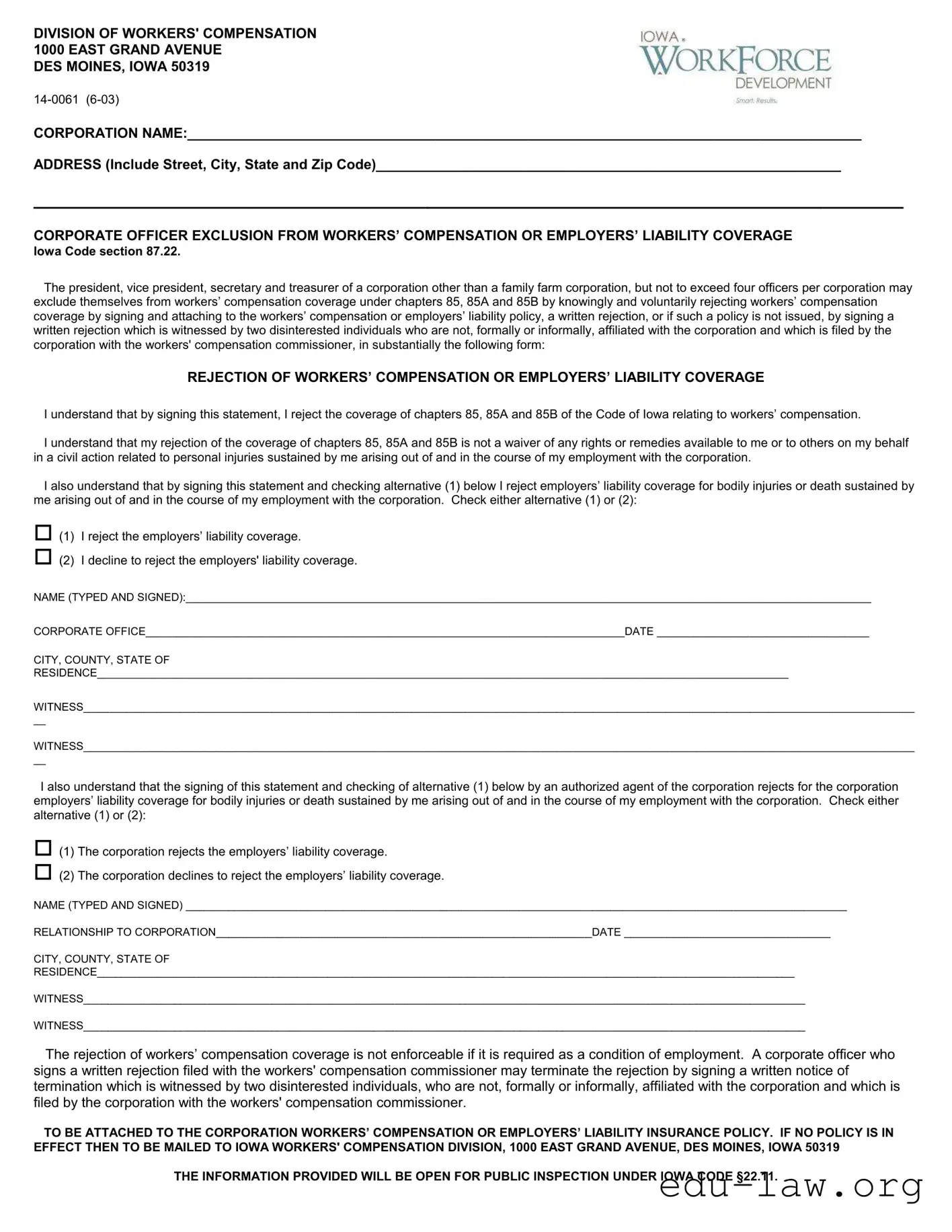 Fill in Your Filliable 14 0061 Template