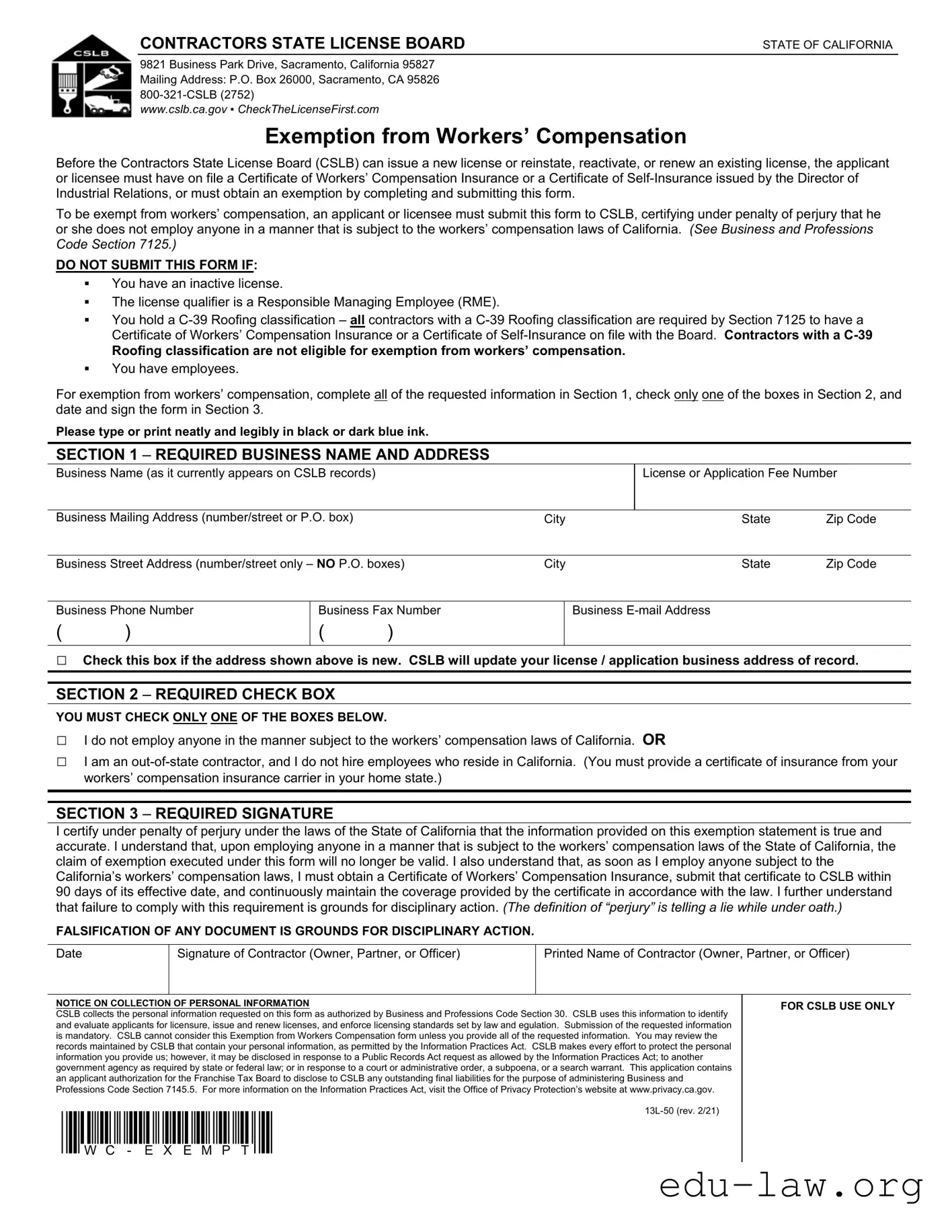 Fill in Your 13L 50 Template